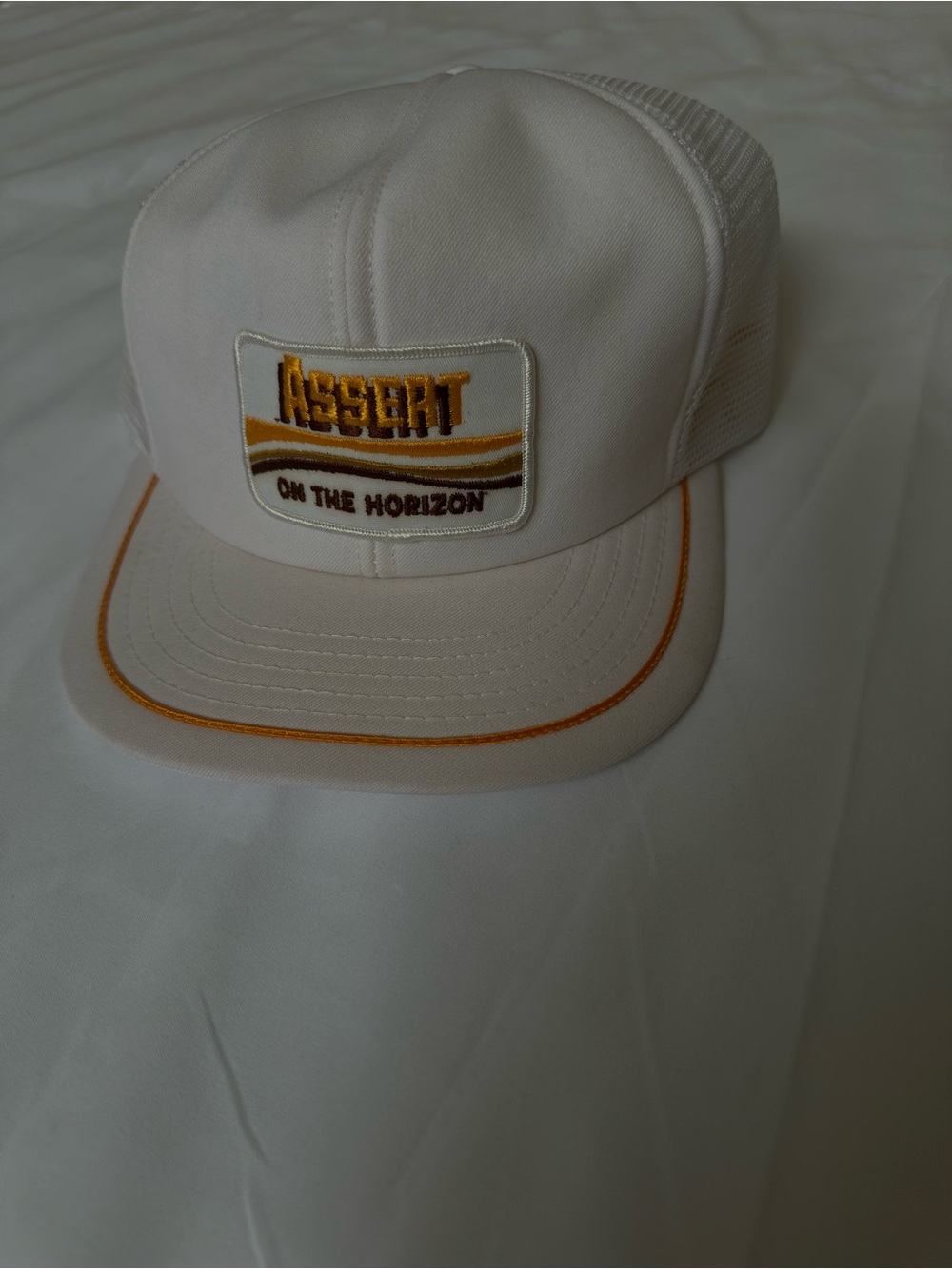 Vintage 'On The Horizon' White & Gold Trucker Cap